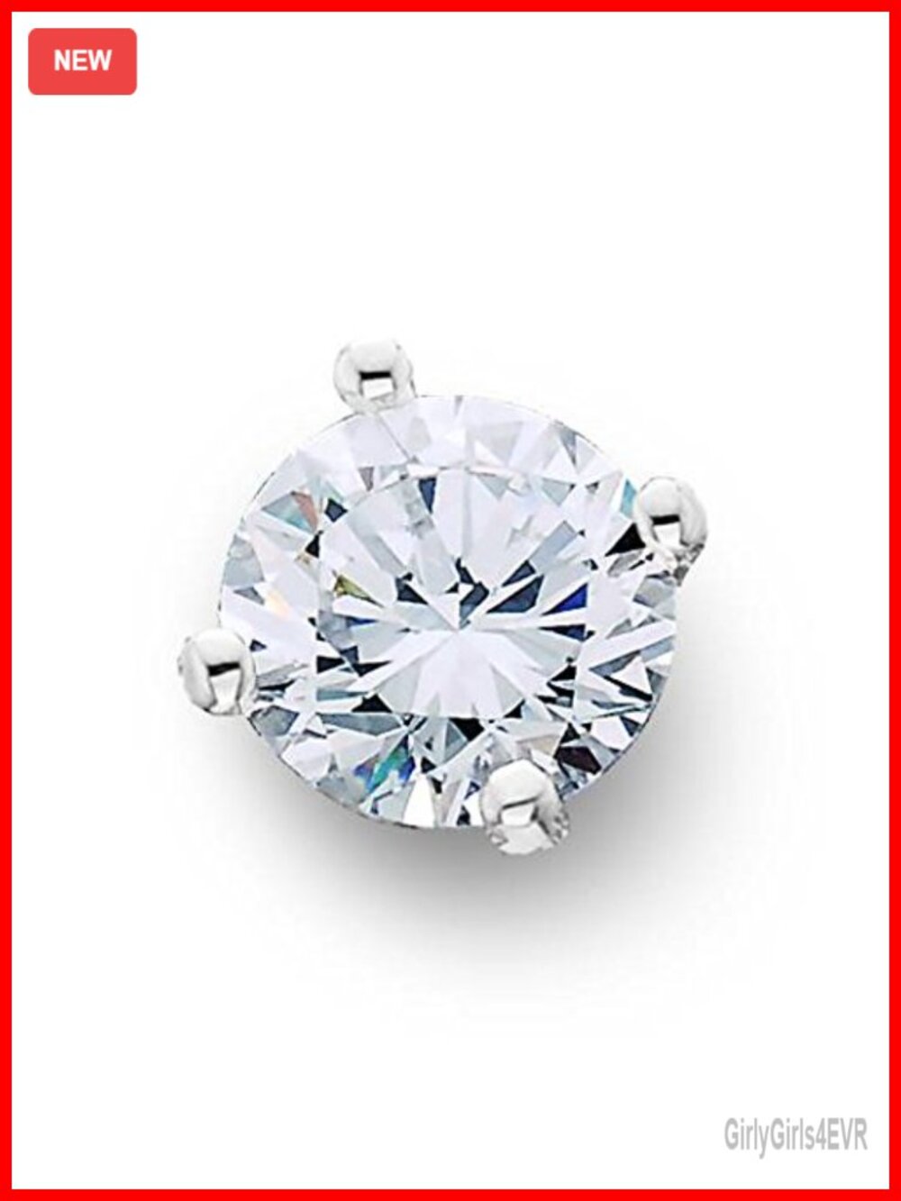 1/4ct Diamond Solitaire Stud Earring 14K White Gold